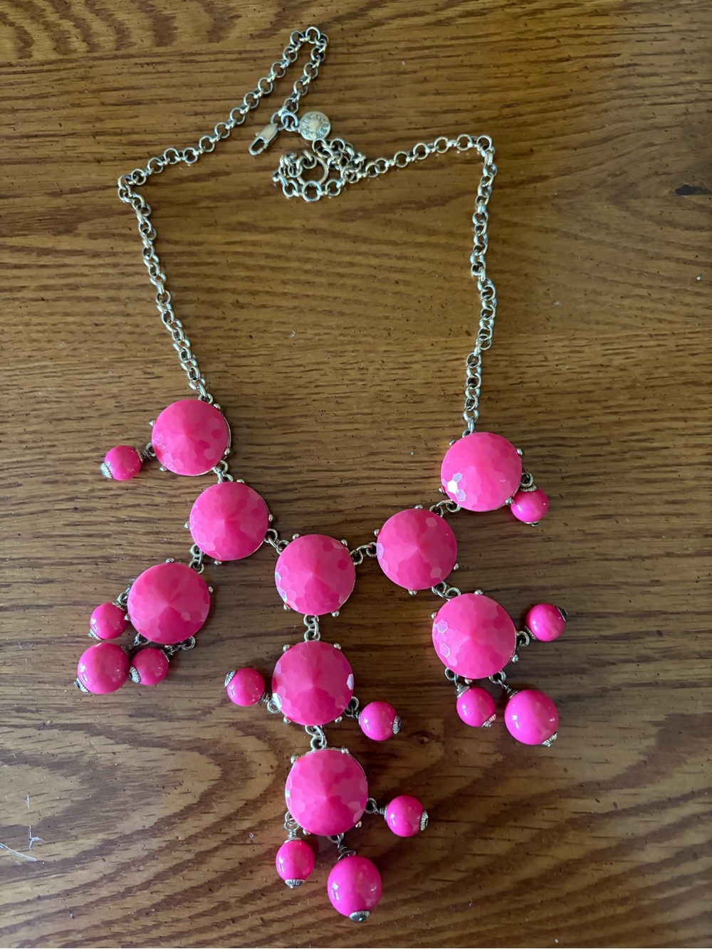 J. Crew Hot Pink Bubble Statement Necklace